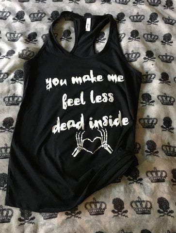 Dead inside￼ racerback tank top