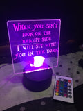 Sit with you in the dark LED light sign