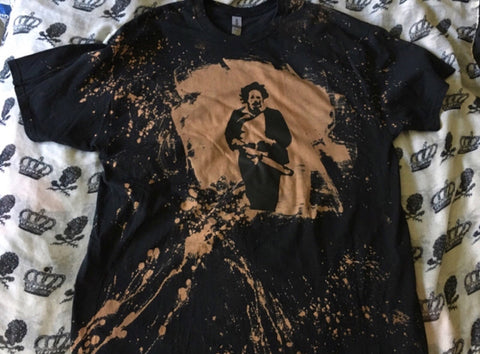 Leather face bleached shirt