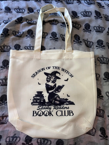 Spooky readers book club tote bag