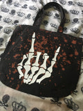 Metal skeleton bleached tote bag