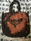 Death moth bleached tote bag