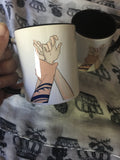 Cas and nes hands quote mug