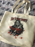 Scary movie tote bag