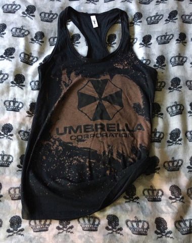 Umbrella corp bleached racerback tank top