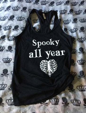 Spooky all year￼ racerback tank top