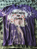 Scary movies and cuddles bleached shirt