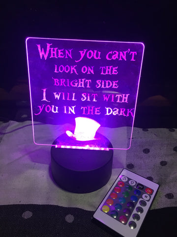 Sit with you in the dark LED light sign