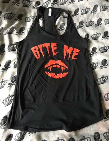 Bite me￼ racerback tank top