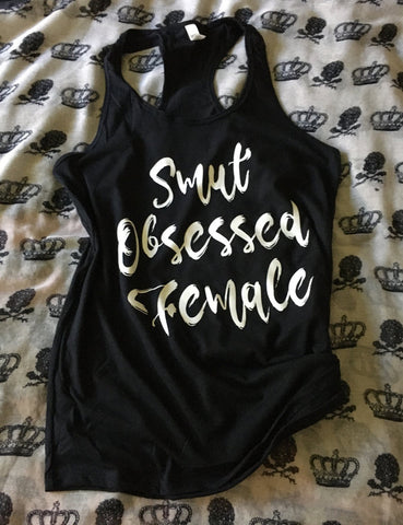 Smut obsessed female ￼racerback tank top