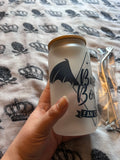 Bat boy fan club 16oz frosted glass tumbler