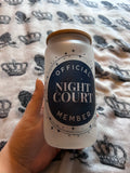 Night court member 16oz frosted glass tumbler