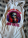 Horror movies and chill racerback tank top