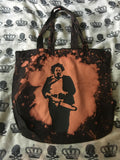 Leather face bleached tote bag