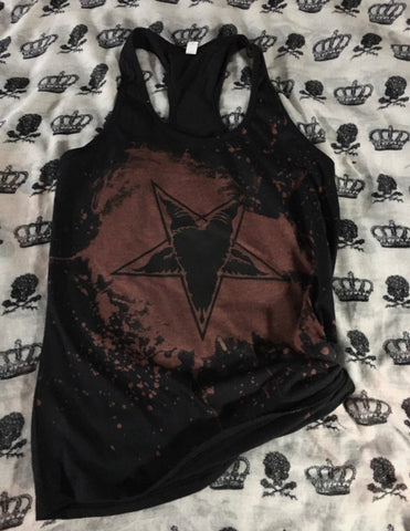 Satan bleached racerback tank top