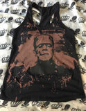 Frankenstein bleached racerback tank top