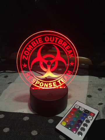 Zombie outbreak LED light sign