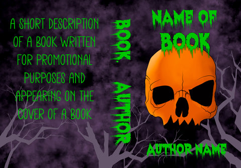 Halloween skull premade wrap book cover