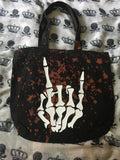 Metal skeleton bleached tote bag