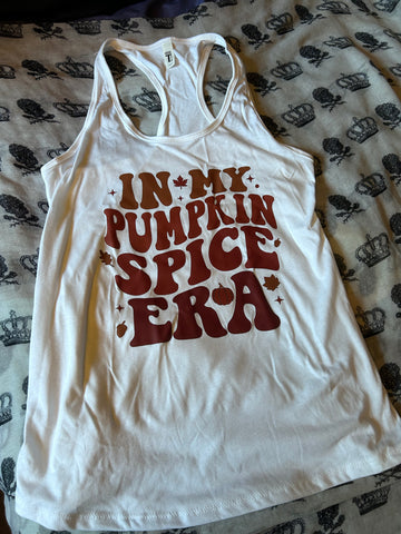 Pumpkin spice era racerback tank top