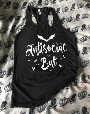 Antisocial bat ￼racerback tank top