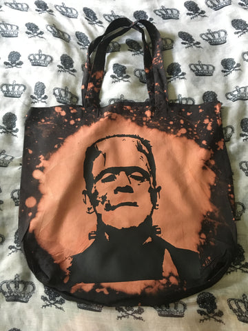 Frankenstein bleached tote bag