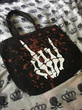 Metal skeleton bleached tote bag