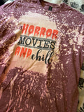 Horror movies and chill bleached shirt