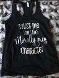 Morally grey￼ racerback tank top