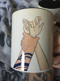 Cas and nes hands quote mug