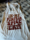 Pumpkin spice era racerback tank top