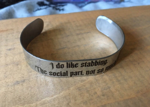 I do like stabbing stainless steel cuff bracelet