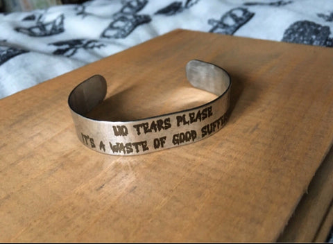 No tears please stainless steel bracelet