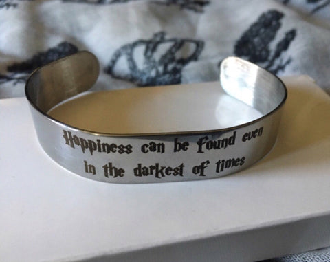 Even in the darkest times stainless steel cuff bracelet